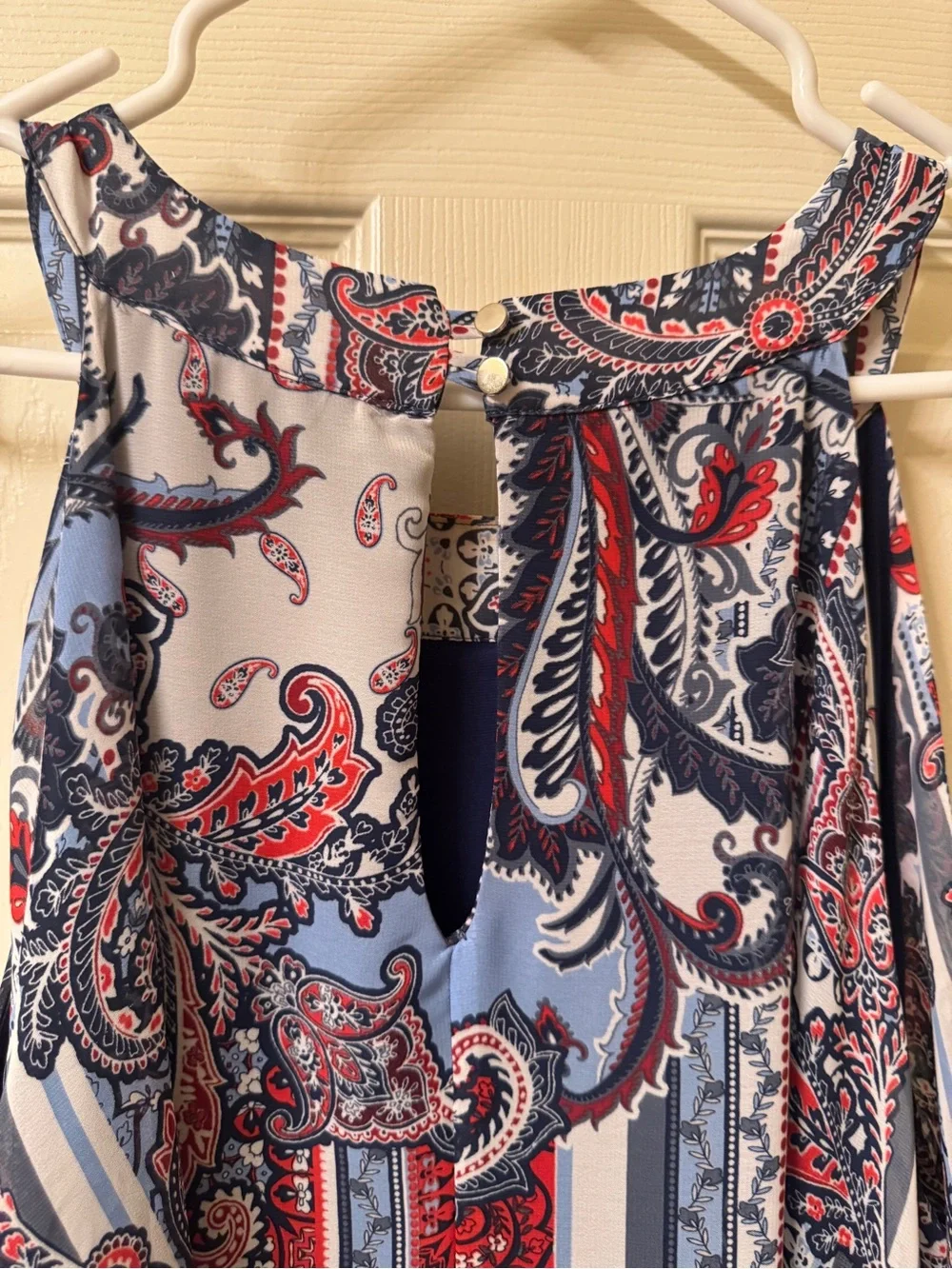 Avenue Navy, Light Blue & Red Paisley Tank Top - Picture 8 of 8